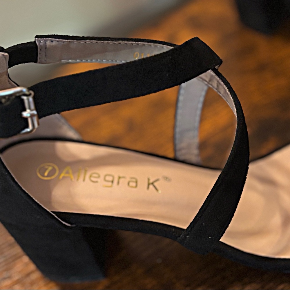 Allegra K Black Strappy Heels - Picture 6 of 16